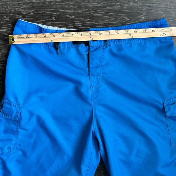 Vintage Ron Jon Surf Shop Board Shorts Ocean Blue SZ 33 Beach Vacation - Picture 9 of 10